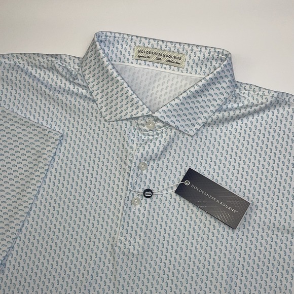 Holderness & Bourne Other - NEW Holderness & Bourne The Curzon Shirt Mens XXL Seahorse AOP‎ Harbor Golf